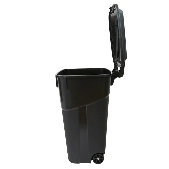32 Gallon Black Wheeled Plastic Trash Can L413