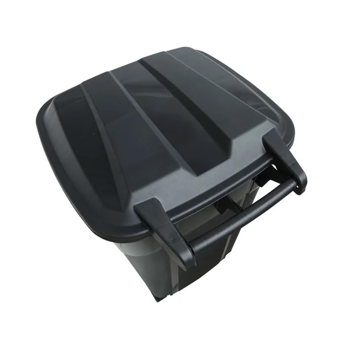 32 Gallon Black Wheeled Plastic Trash Can L413
