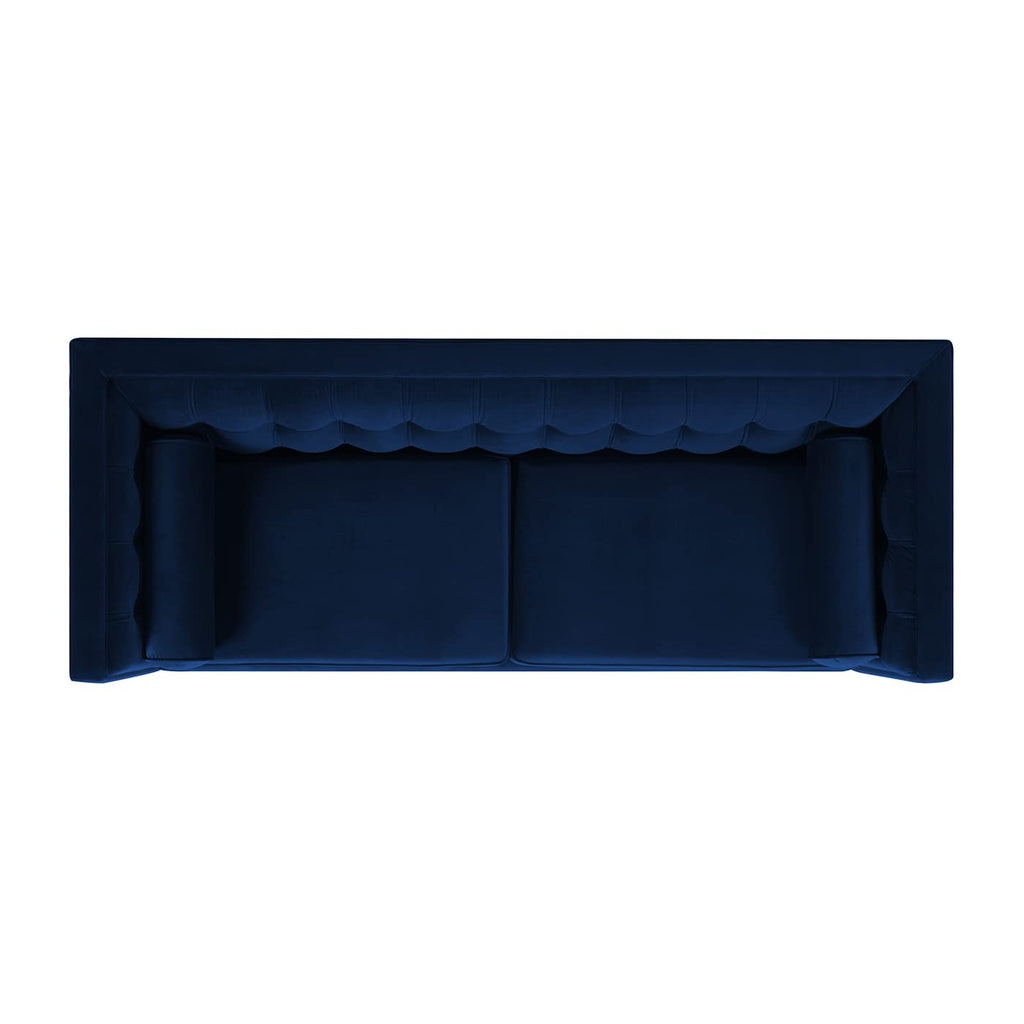 84" Navy Blue Velvet Tufted Sofa S900
