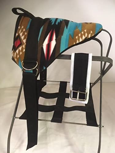 Turquoise Bareback Saddle with Stirrups S6239