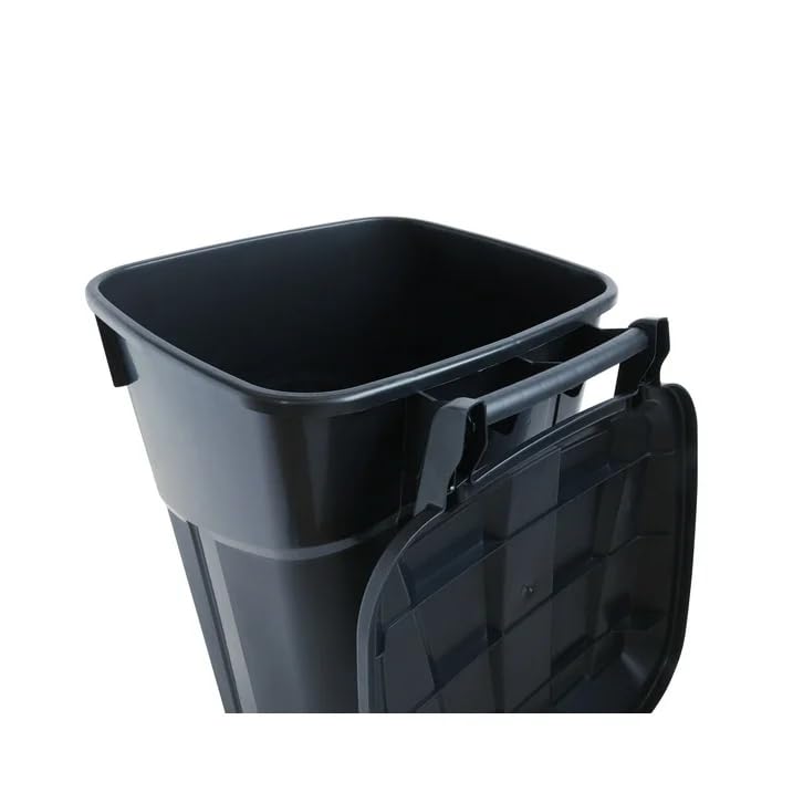 32 Gallon Black Wheeled Plastic Trash Can L413