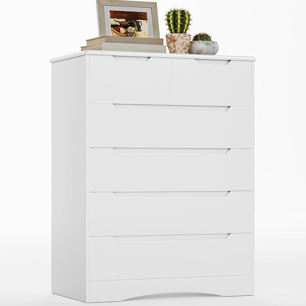 White 6 Drawer Dresser I672