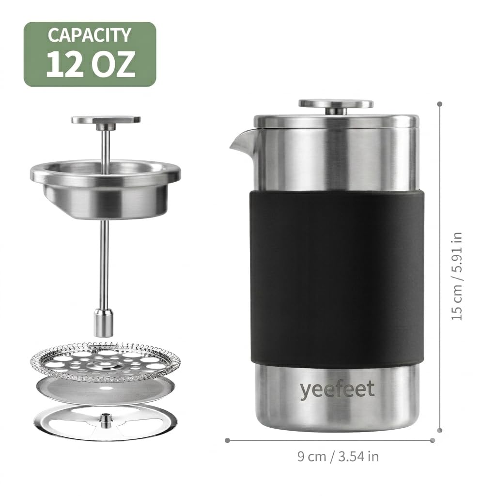 12 oz Stainless Steel French Press C139