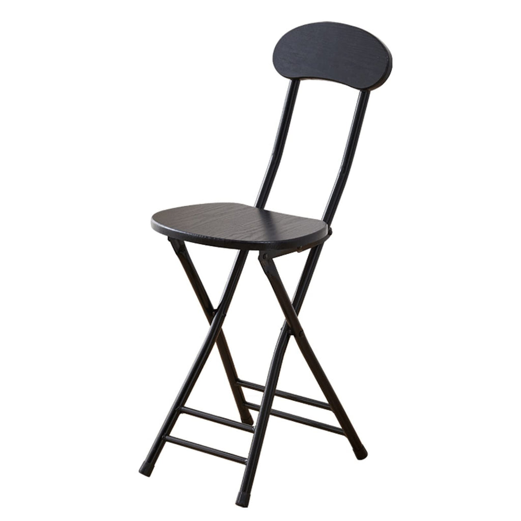 Black 18 Inch Folding Stool with Backrest and Footrest H4394