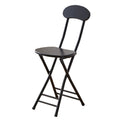 Black 18 Inch Folding Stool with Backrest and Footrest H4394