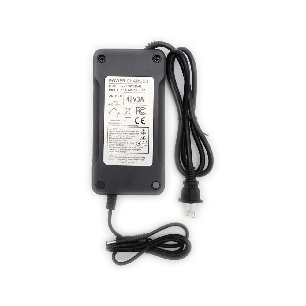 42V 3A Power Supply Adapter Charger with 5.5x2.5mm DC Plug and 5.5x2.1mm Adapter H758