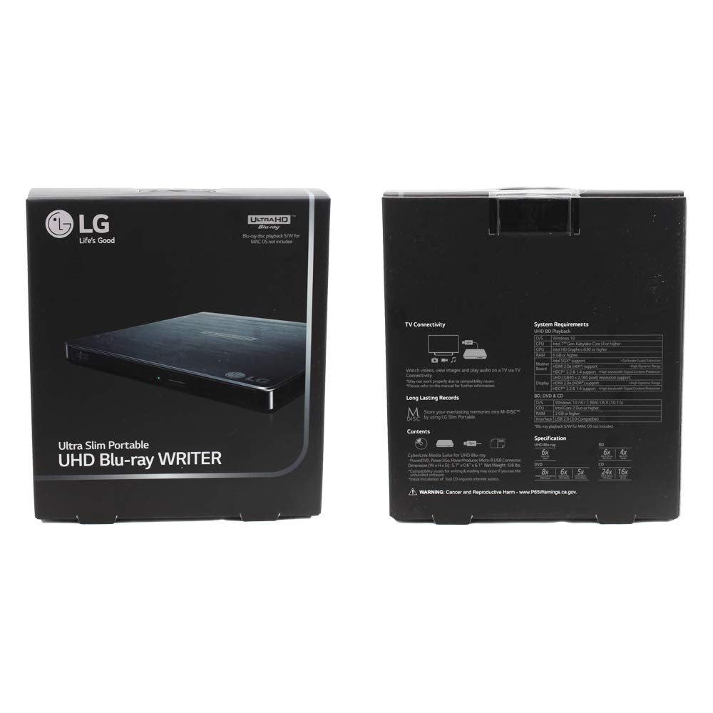 Portable 6X Ultra HD 4K Blu-ray Burner External Drive G389003