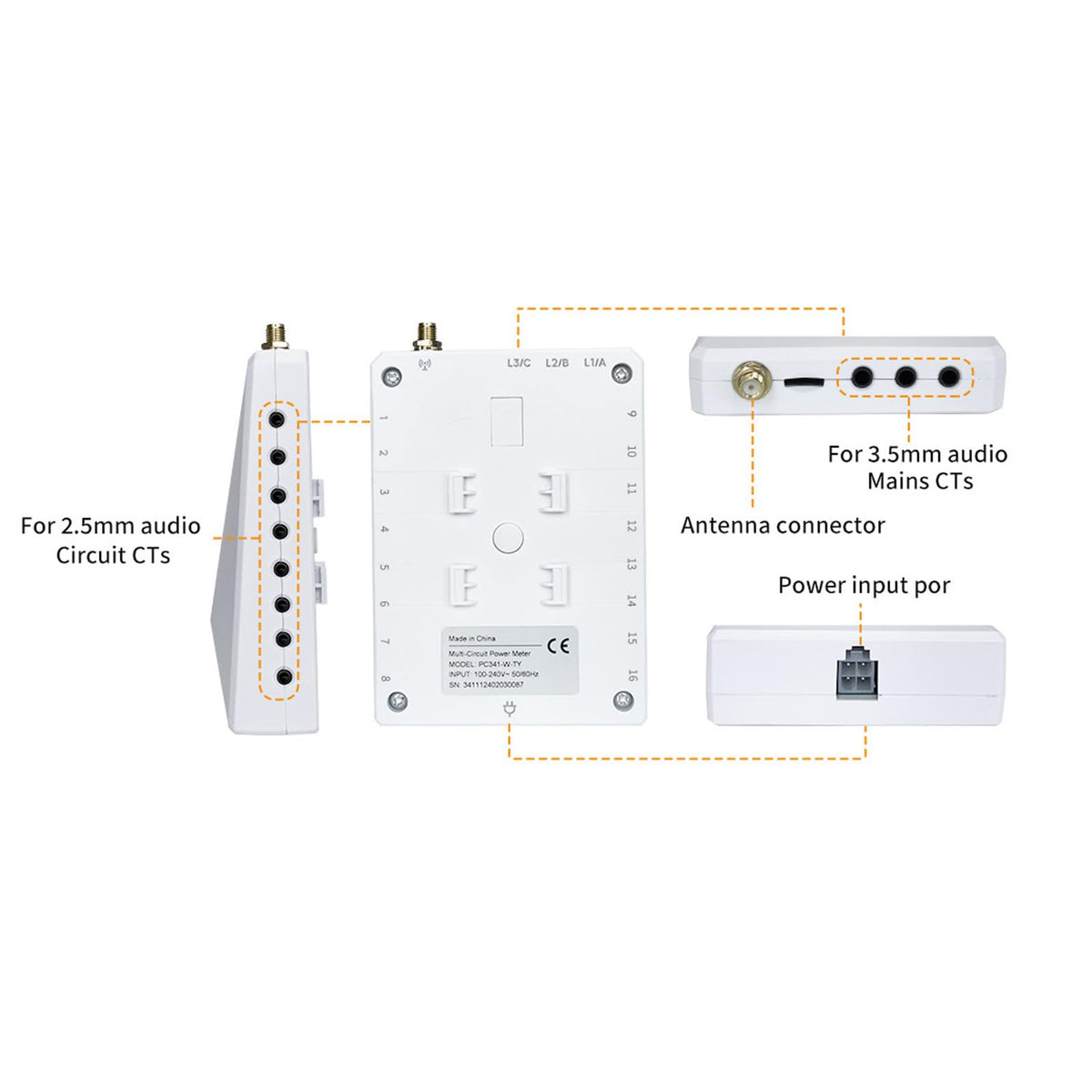 WiFi 3 Phase 4 Wire Bidirectional Energy Meter with Sensors L1420