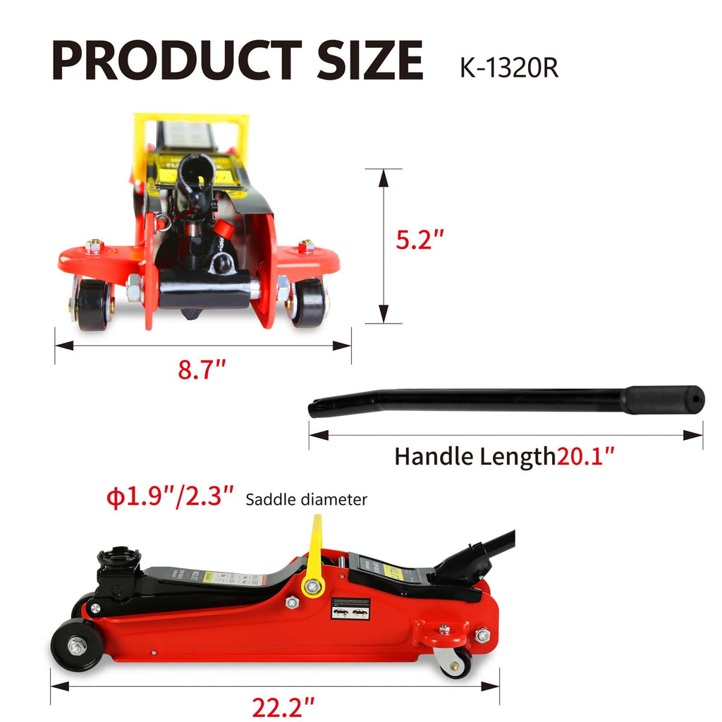 2 Ton Low Profile Heavy Duty Steel Floor Jack A366729