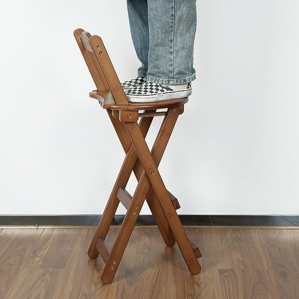Bamboo Bar Stools with Backrest Footrest V4576