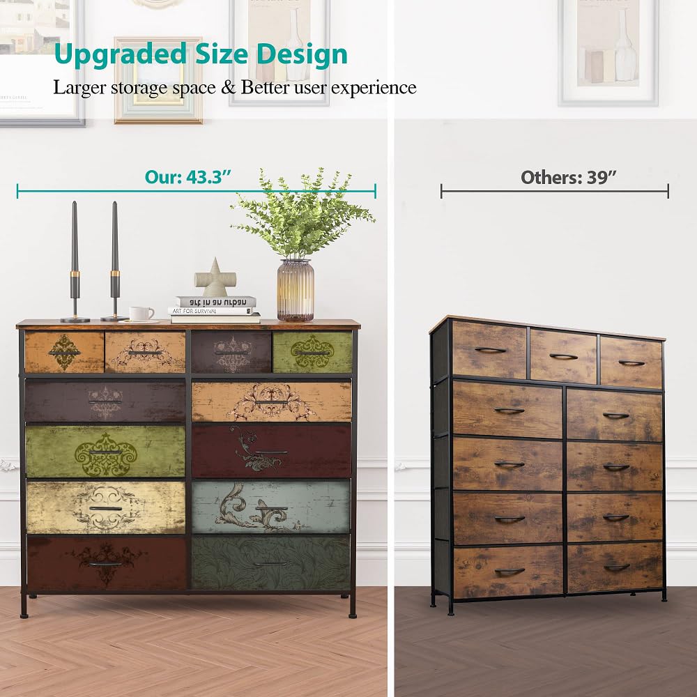 12 Drawer Fabric Dresser T3537