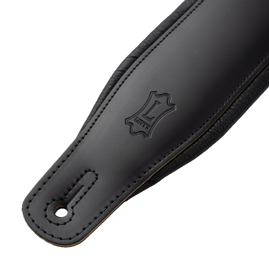 Black Leather Guitar Strap with Foam Padding H947913