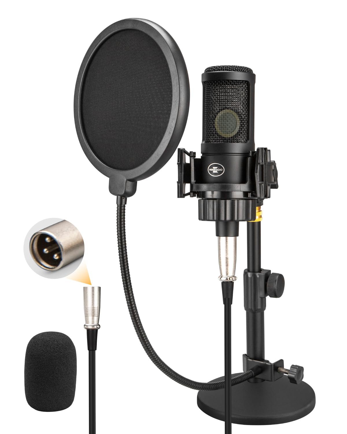 XLR Condenser Microphone with 26mm Large Diaphragm Cardioid Recording Studio Mic Kit R902160