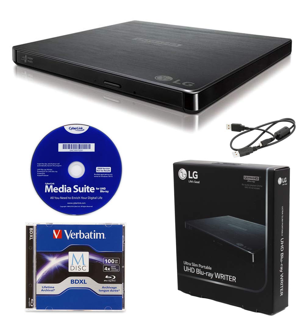 Portable 6X Ultra HD 4K Blu-ray Burner External Drive G389003