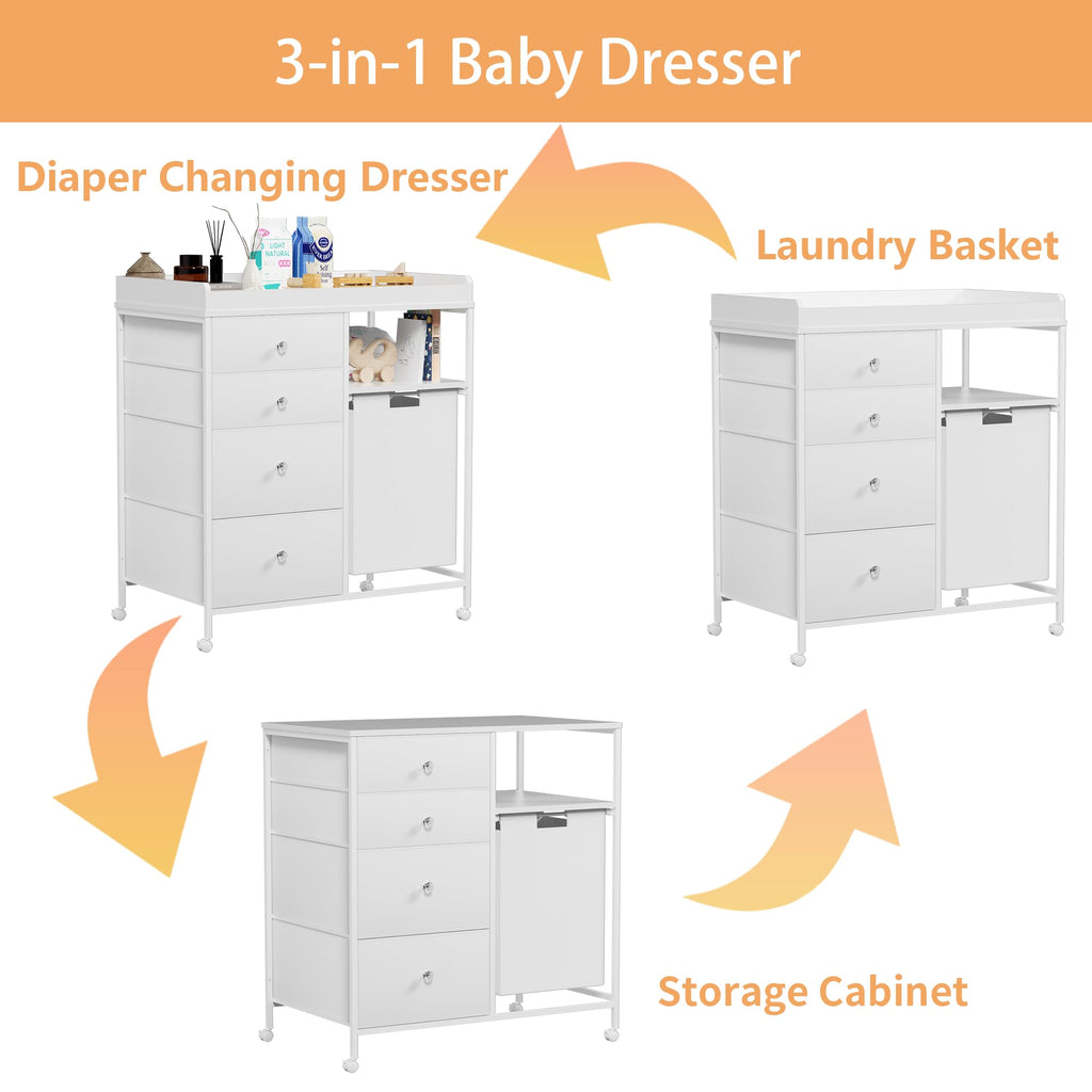 32.6" Baby Changing Station with 4 Wheels H42857