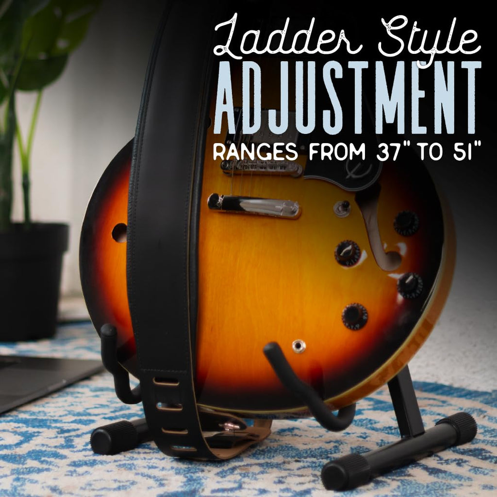 Black Leather Guitar Strap with Foam Padding H947913
