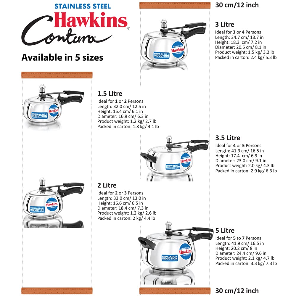 Stainless Steel Pressure Cooker, 3 Liter S2391