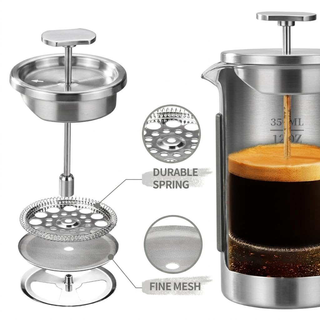12 oz Stainless Steel French Press C139