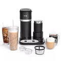 4-in-1 Single-Serve Coffee Maker with Milk Frother Black Y511191