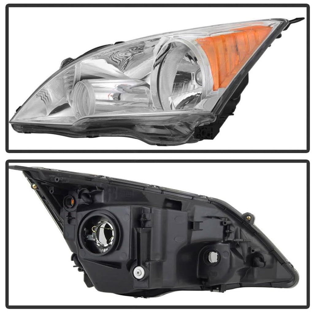Halogen Headlight Assembly with Chrome Housing Amber Reflector I472