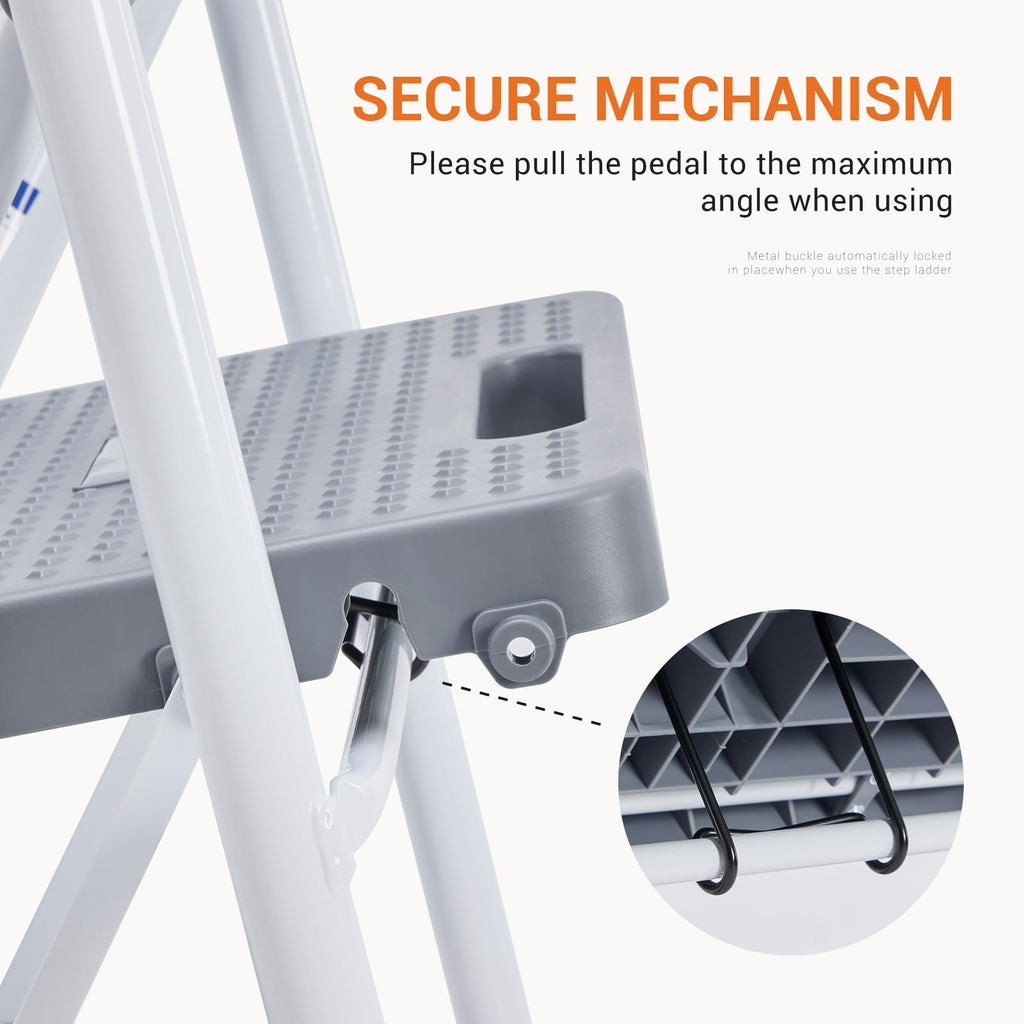 2 Step Ladder 330lbs Capacity Folding Sturdy Step Stool B473519