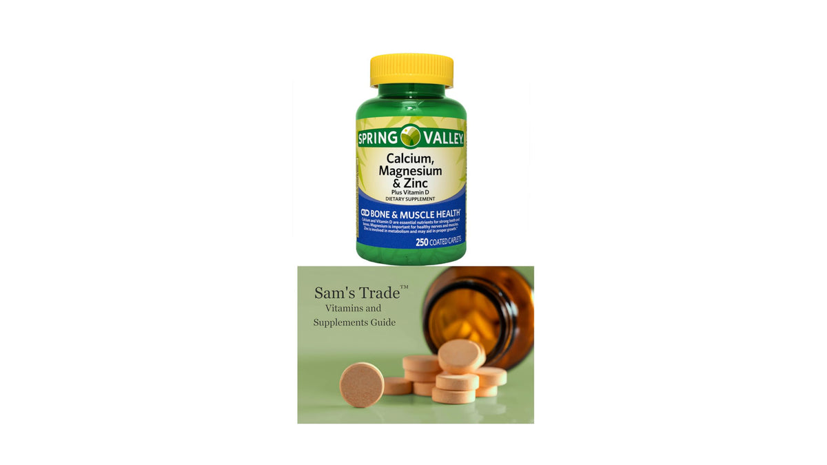 Calcium Magnesium Zinc Plus Vitamin D3 Caplets 250 Count U4793