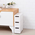 3 Drawers Narrow Plastic Storage Cabinet on Wheels O29684