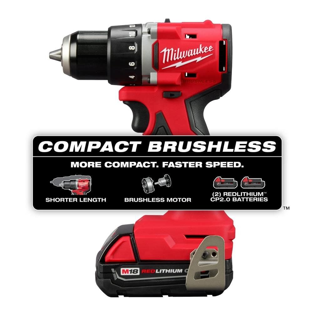 M18 Compact Brushless 1/2 Inch Drill/Driver Kit H8579