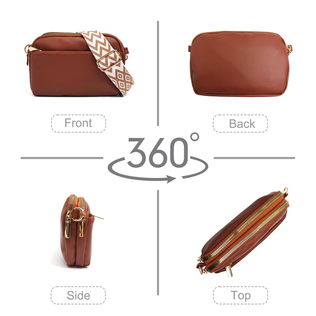 Mini Crossbody Bag Vegan Leather Sling Purse U209