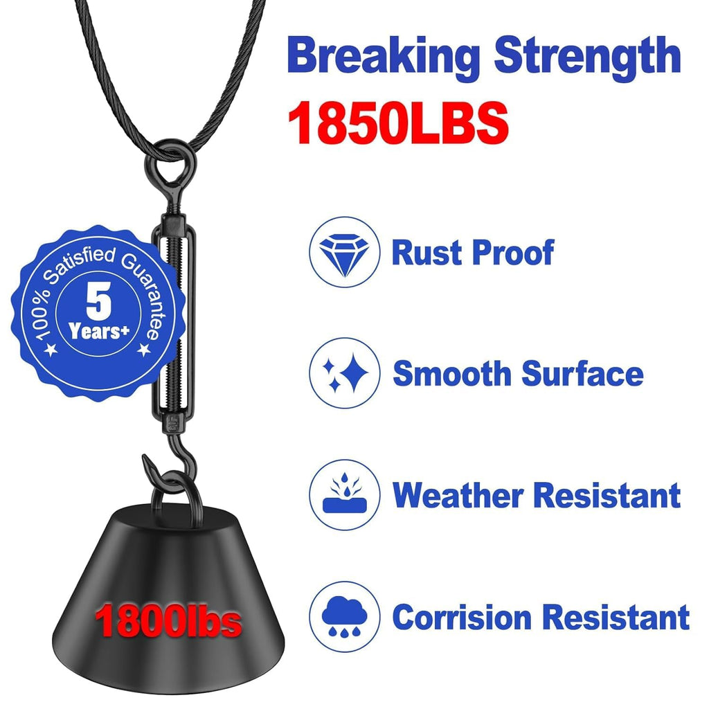 1000FT 1/8" Black T316 Stainless Steel Cable N20962