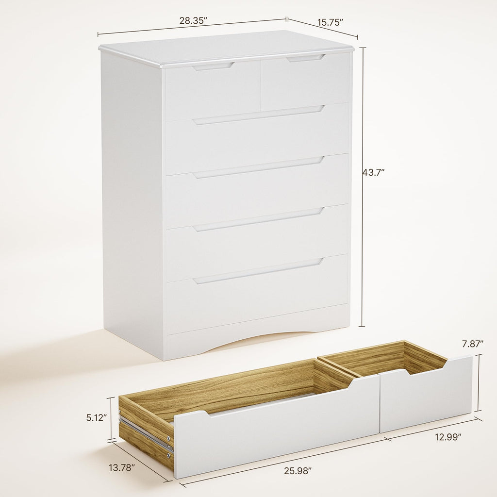 White 6 Drawer Dresser I672