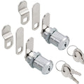 Keyed Alike 1-1/8” Cylinder Cam Locks Chrome Finish with 3 Cams and 2 Keys Z4623