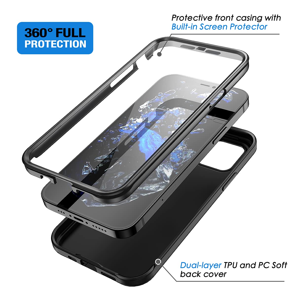 iPhone 12 Mini Case with Screen Protector Black N96049