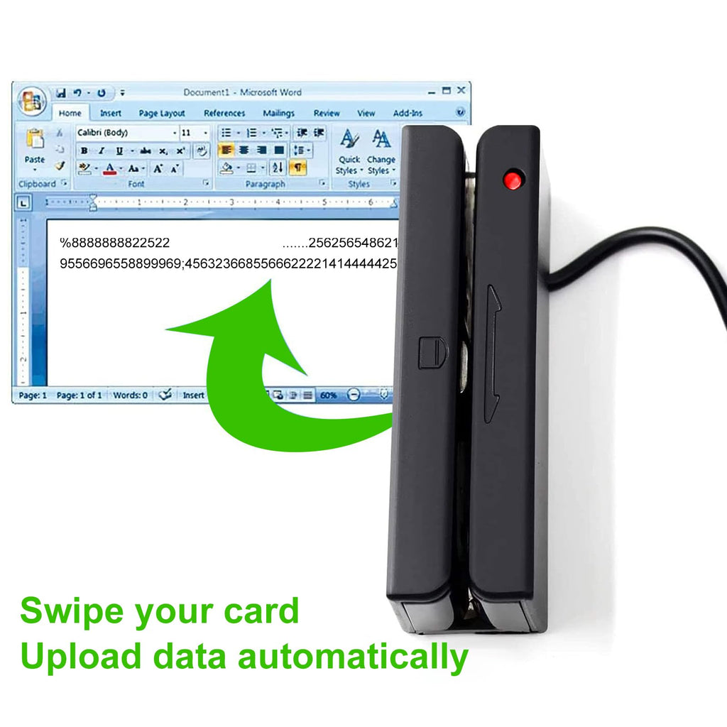 USB Magnetic Stripe 3-Track POS Credit Card Reader C54821