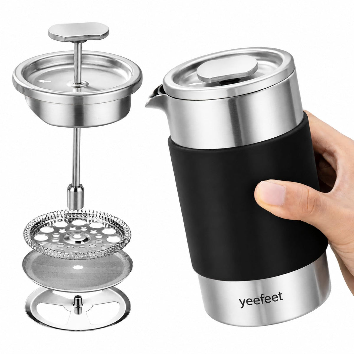 12 oz Stainless Steel French Press C139