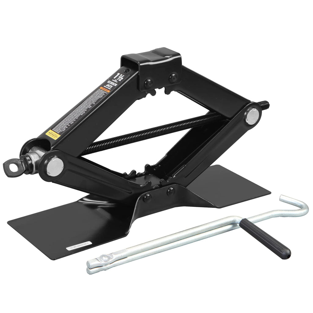 Steel Scissor Lift Jack Car Kit, 1.5 Ton Capacity, Black C5571