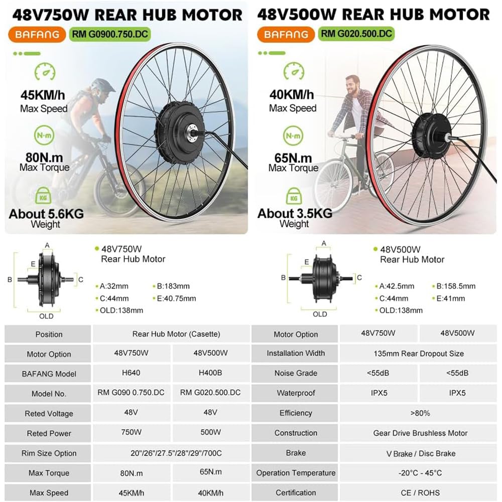 48V 500W 750W Ebike Conversion Kit U535130
