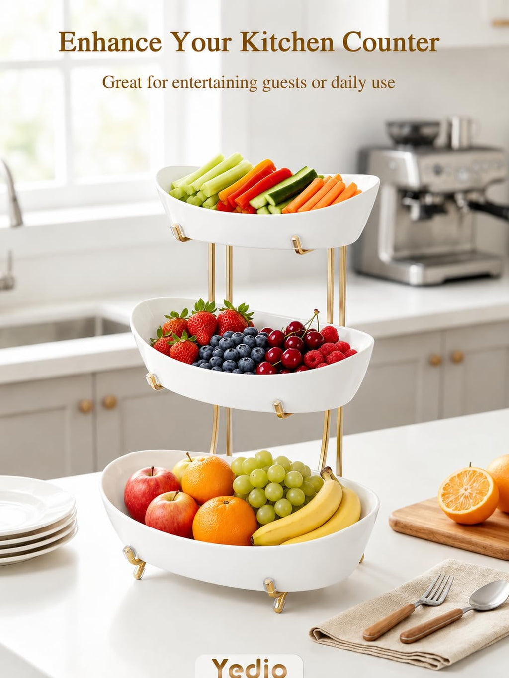 3 Tier Ceramic Fruit Bowl W162