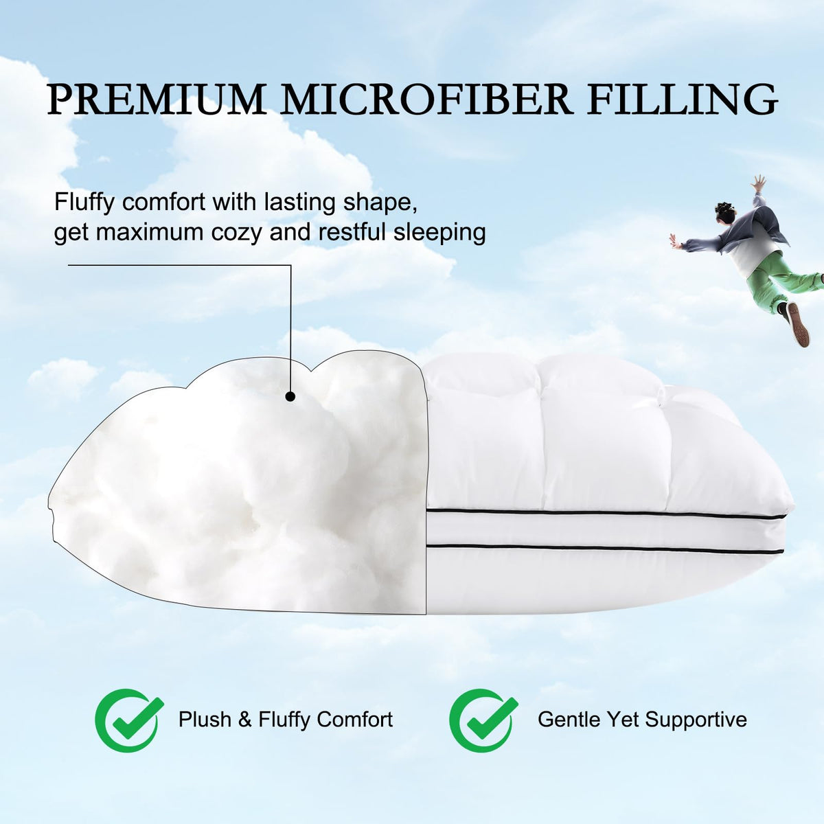 King Size Set of 2 Cotton Pillows V790