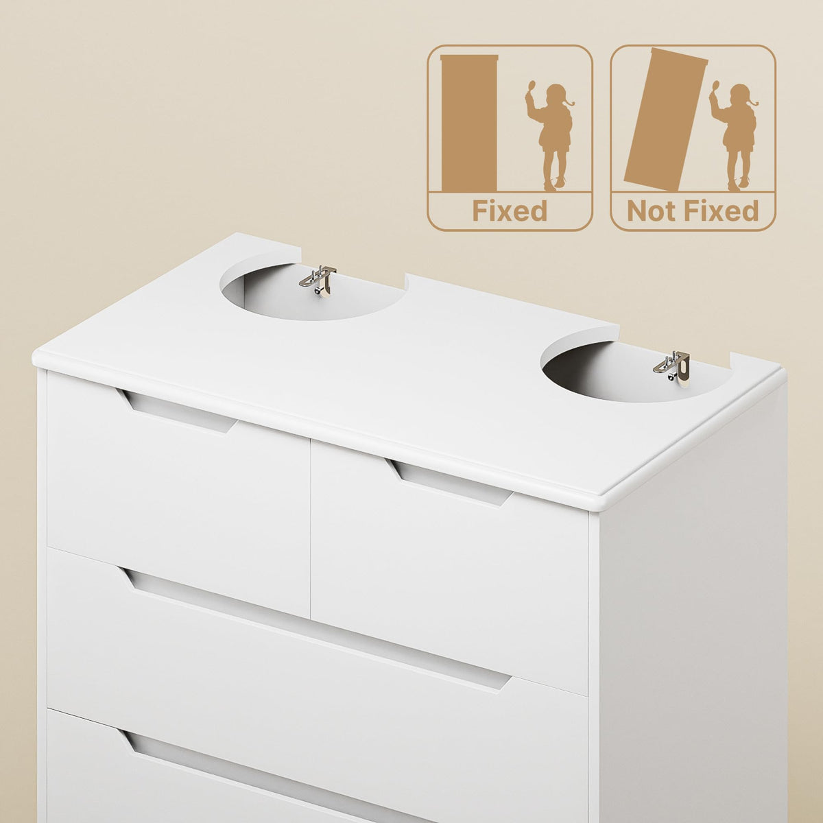 White 6 Drawer Dresser I672