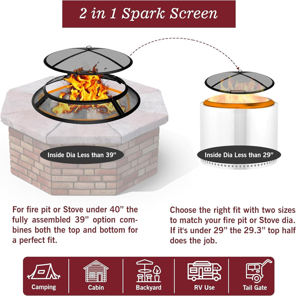 40 Inch Round Heavy Duty Fire Pit Screen A2248