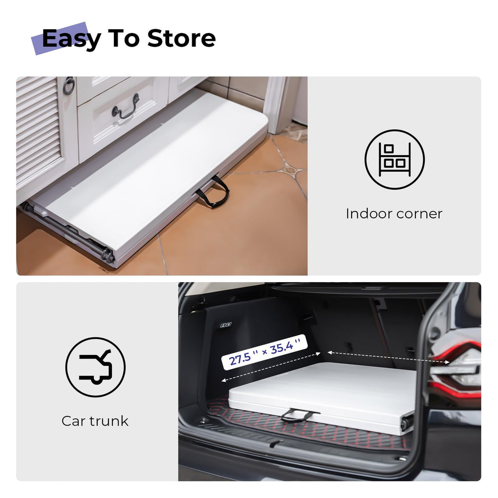 White 6ft Heavy Duty Folding Table Z843
