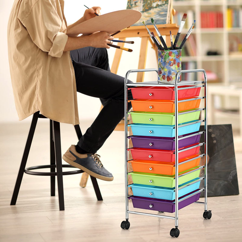 10 Drawer Rolling Storage Cart H61274