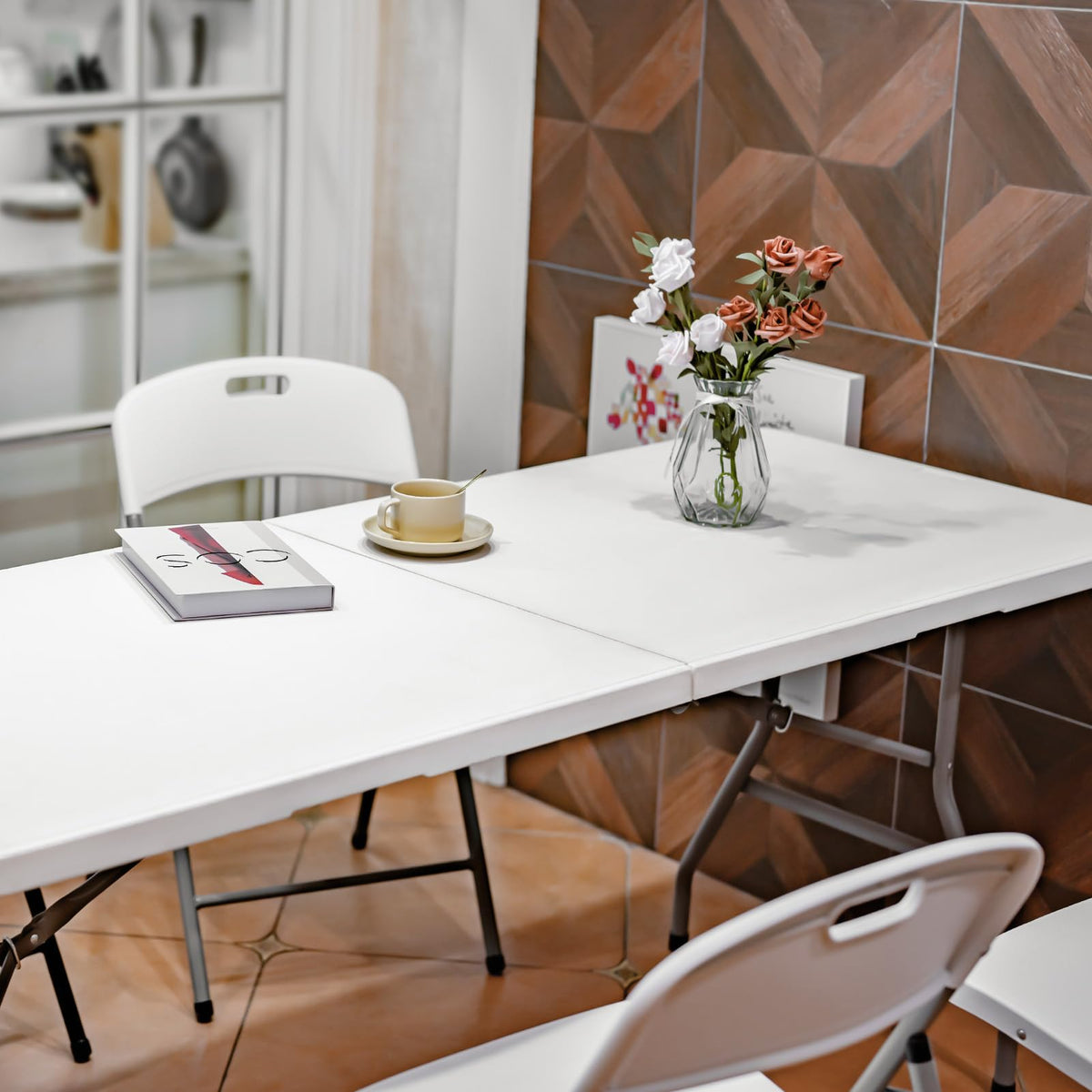 White 6ft Heavy Duty Folding Table Z843