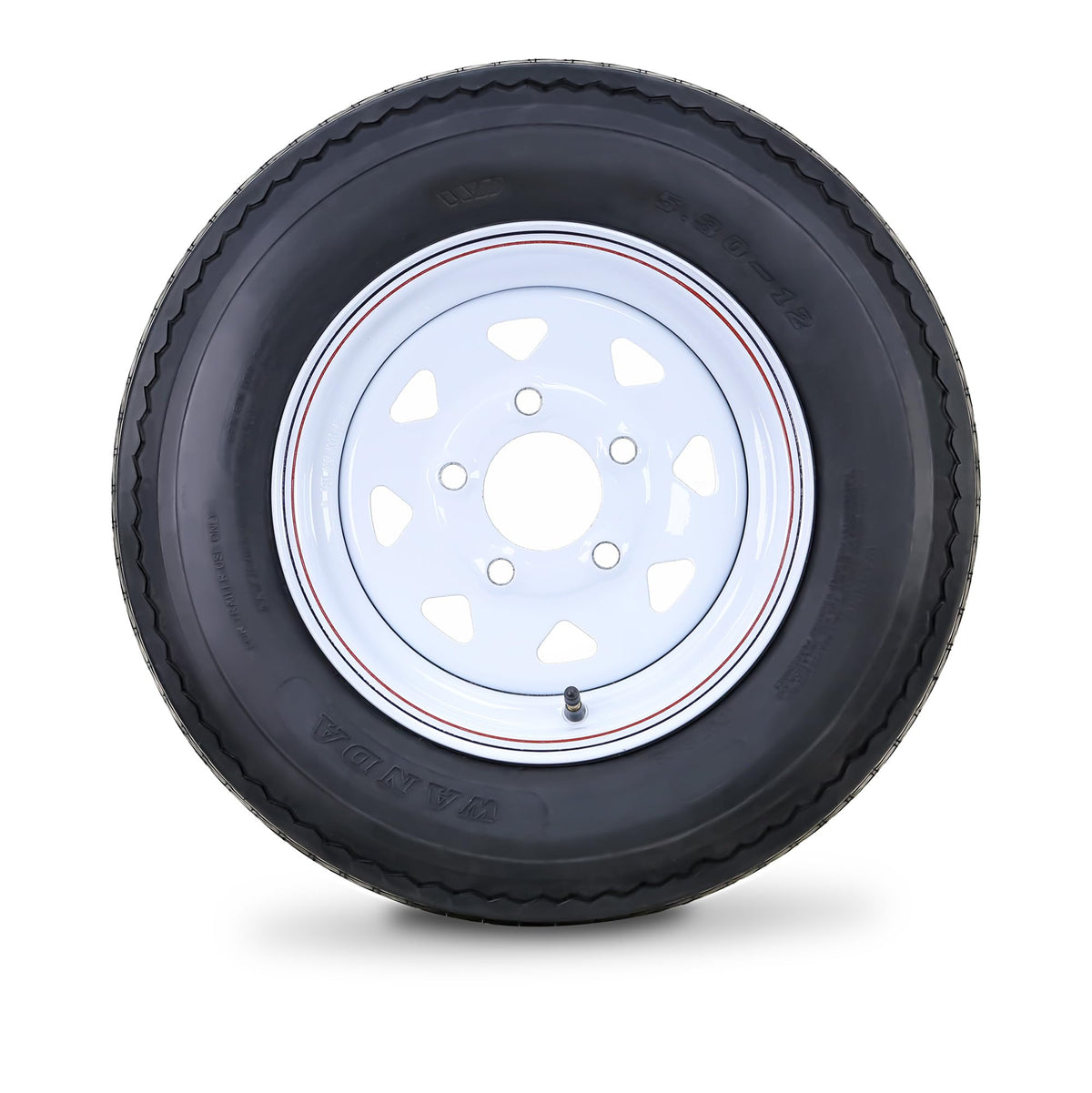 5.30-12 Trailer Tire Wheel 6-Ply White Spoke Rim A289637