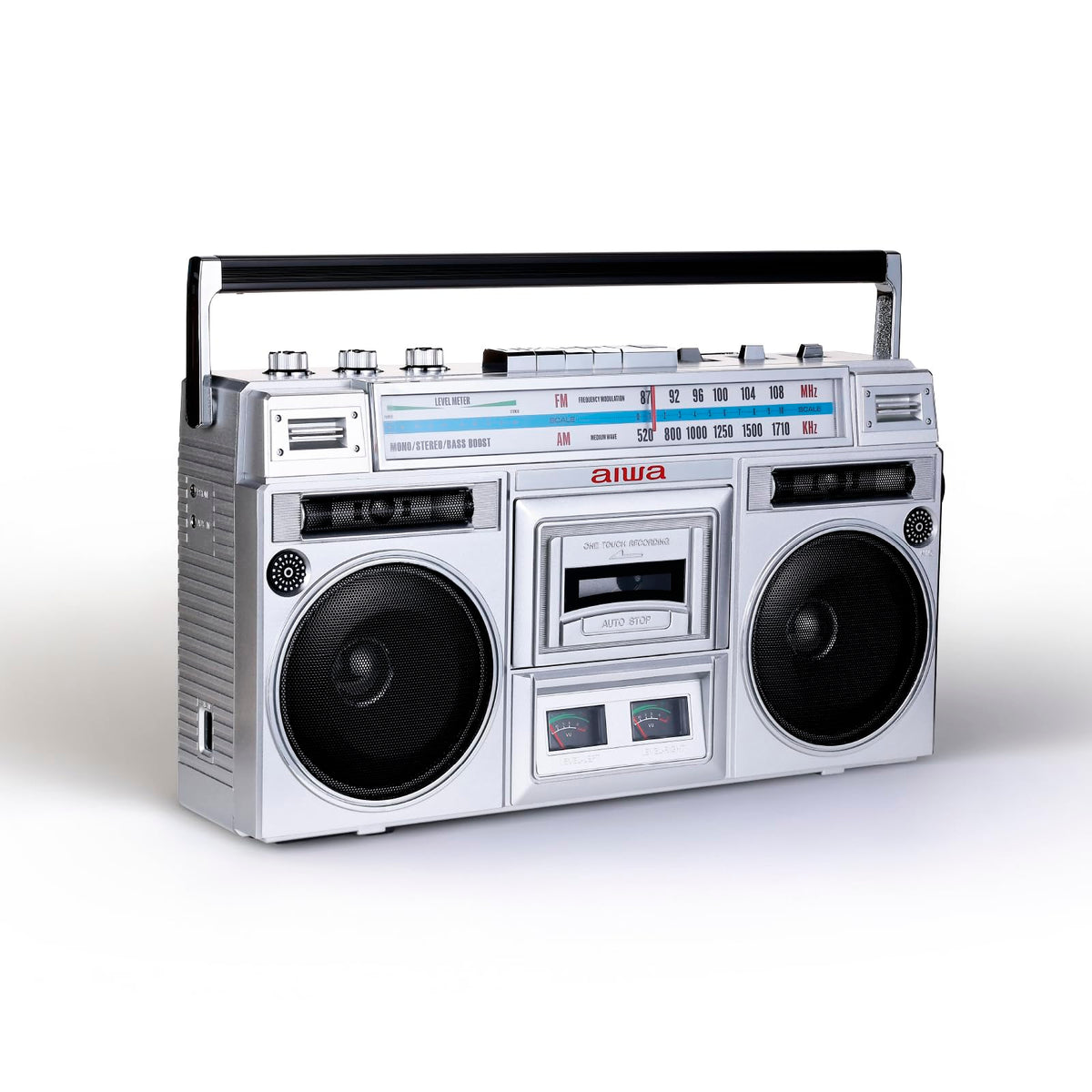Portable Retro Boombox Bluetooth Speaker with Cassette Player F86798