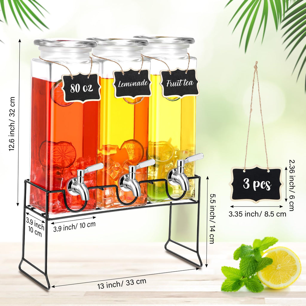 80 oz Glass Drink Dispenser with Stand and Spigot C84453