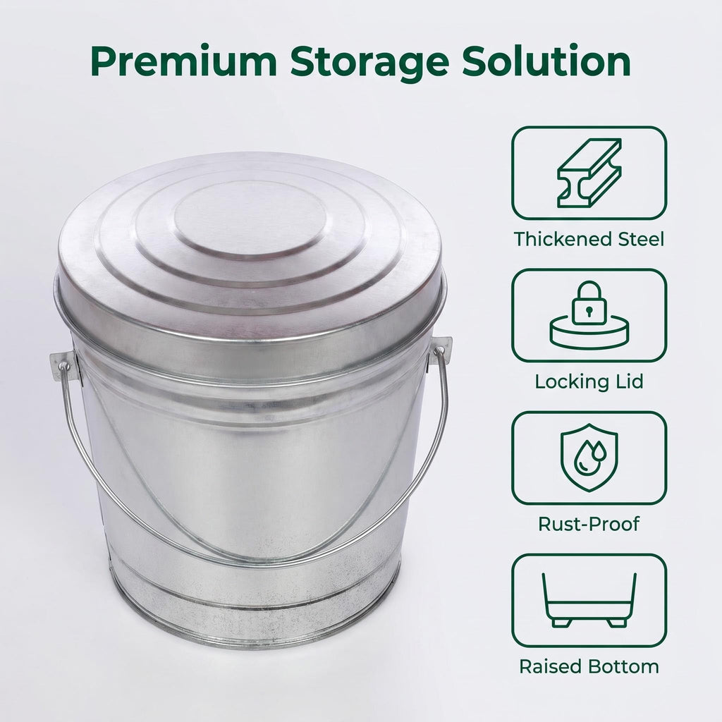 Galvanized Steel Storage Can with Locking Lid O7595