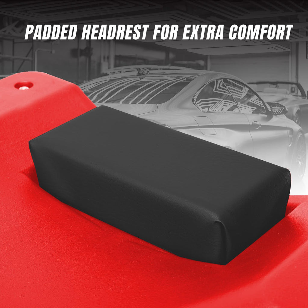 Rolling Garage Creeper with Padded Headrest and 6 Casters O17381