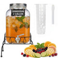 2 Gallon Glass Drink Dispenser with Stand and Lid L2258